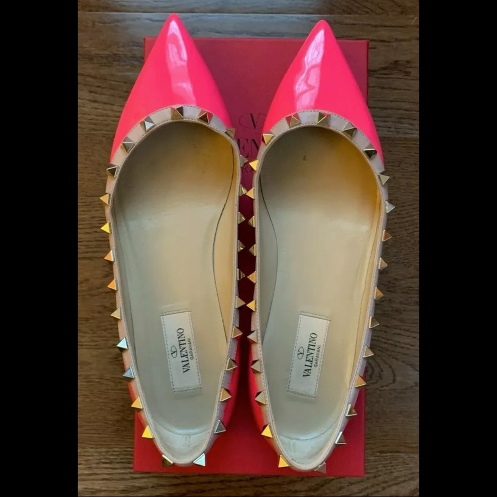 Valentino Garavani Rockstud Patent Ballet Flats